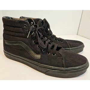 Vans Mens Sk8-Hi Skate Shoes Triple Black Solid 721356 Fabric High Top Size 11.5